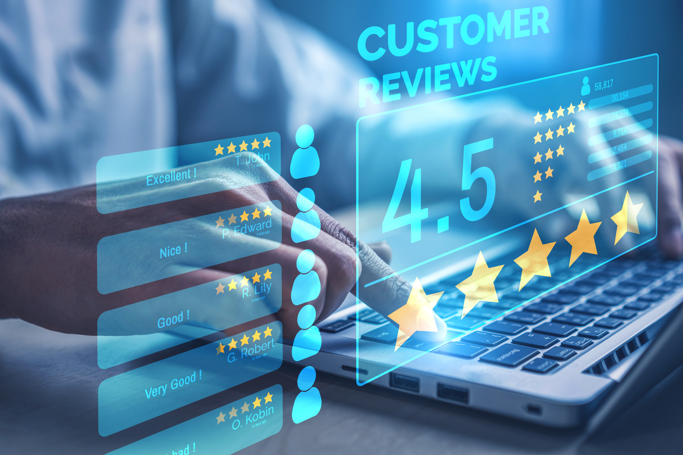 Customer review satisfaction feedback survey concept.